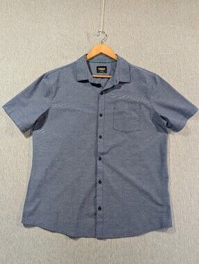 FarWest Button Up Shirt Men's XLT Blue Short Sleeve